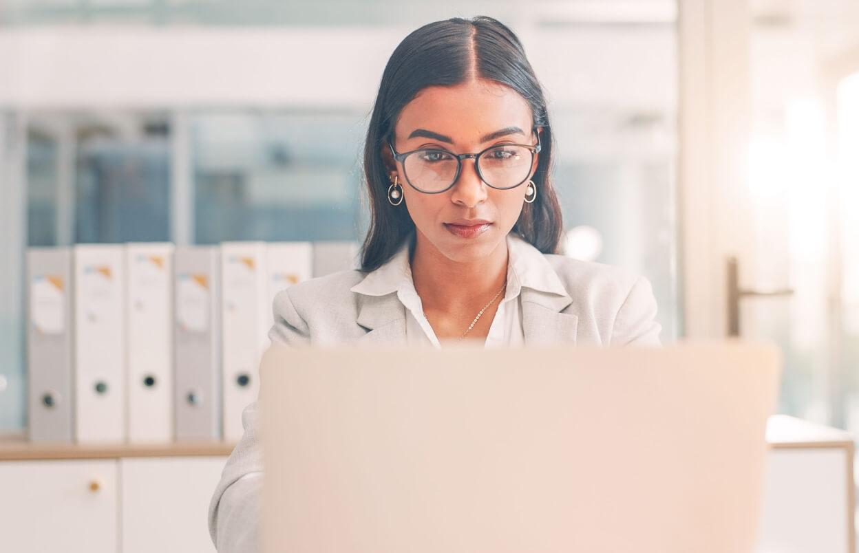 Medical practice owner looking at website to check for HIPAA compliance.