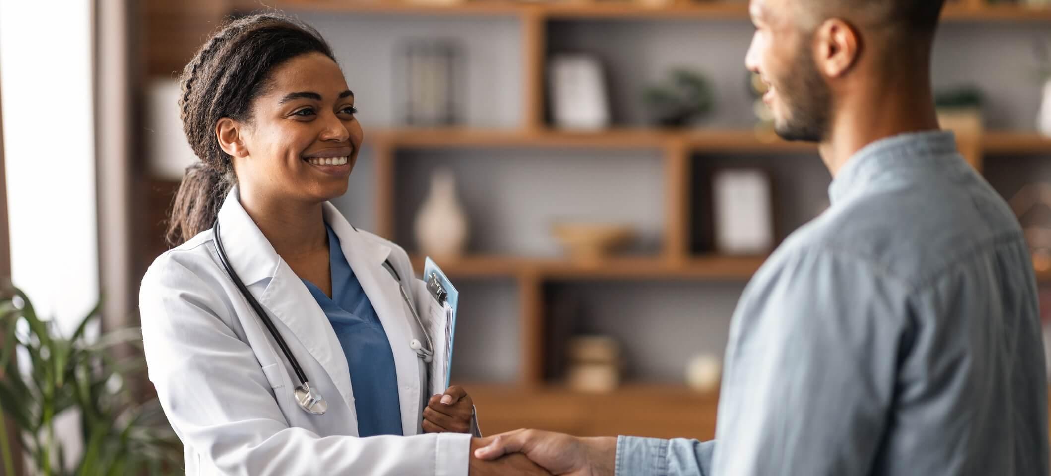 doctor meeting patient from referral