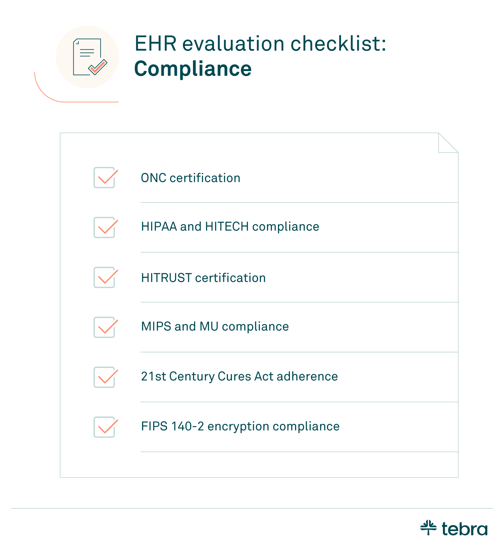 EHR compliance evaluation checklist