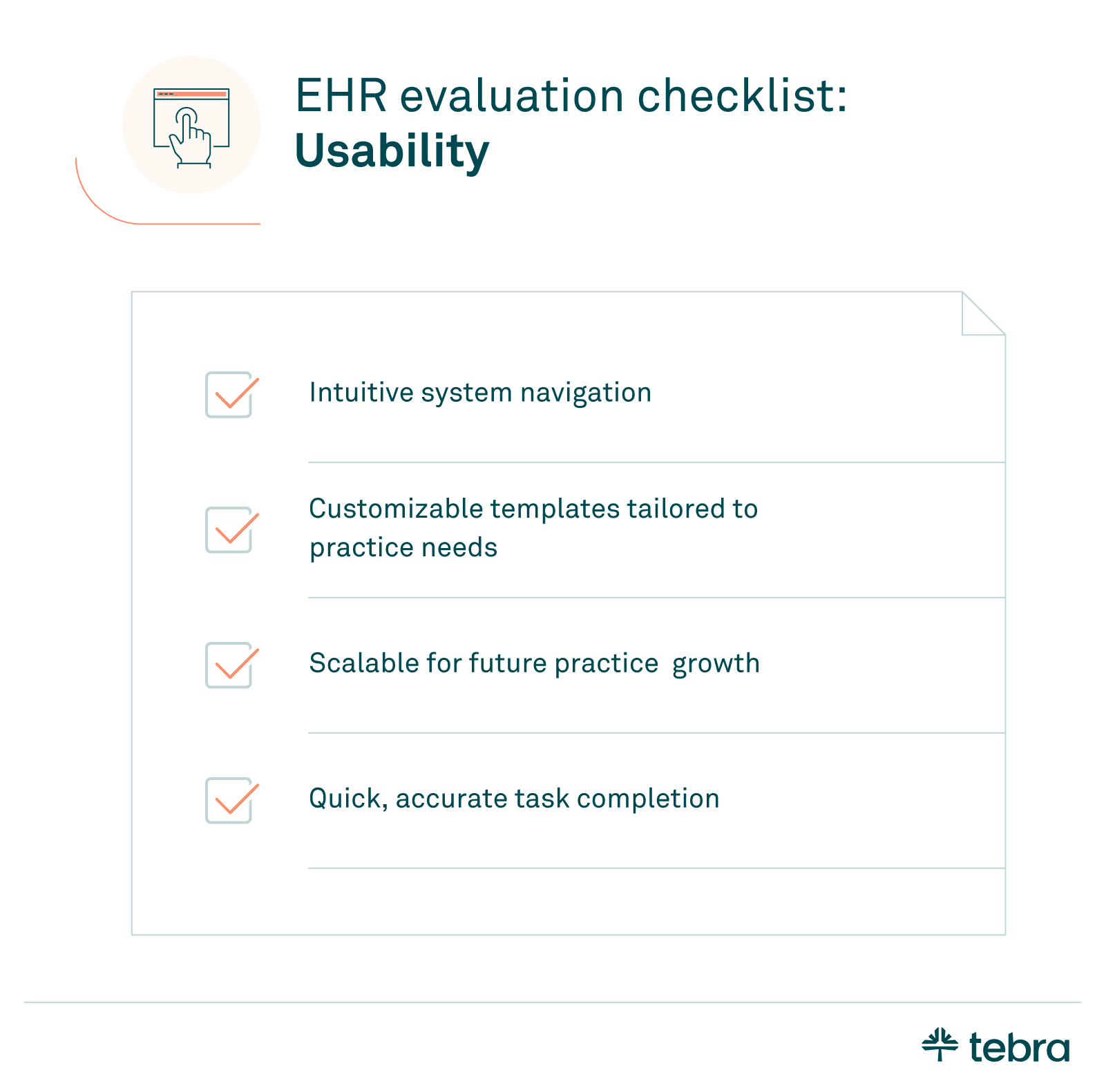 EHR usability evaluation checklist