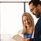 Billing company manager speaks with physician client