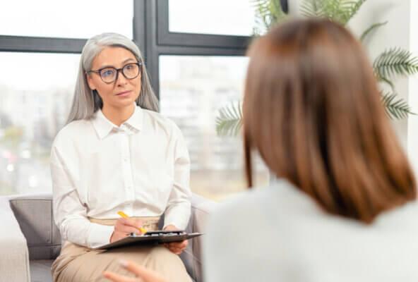 psychiatrist experiencing burnout with patient