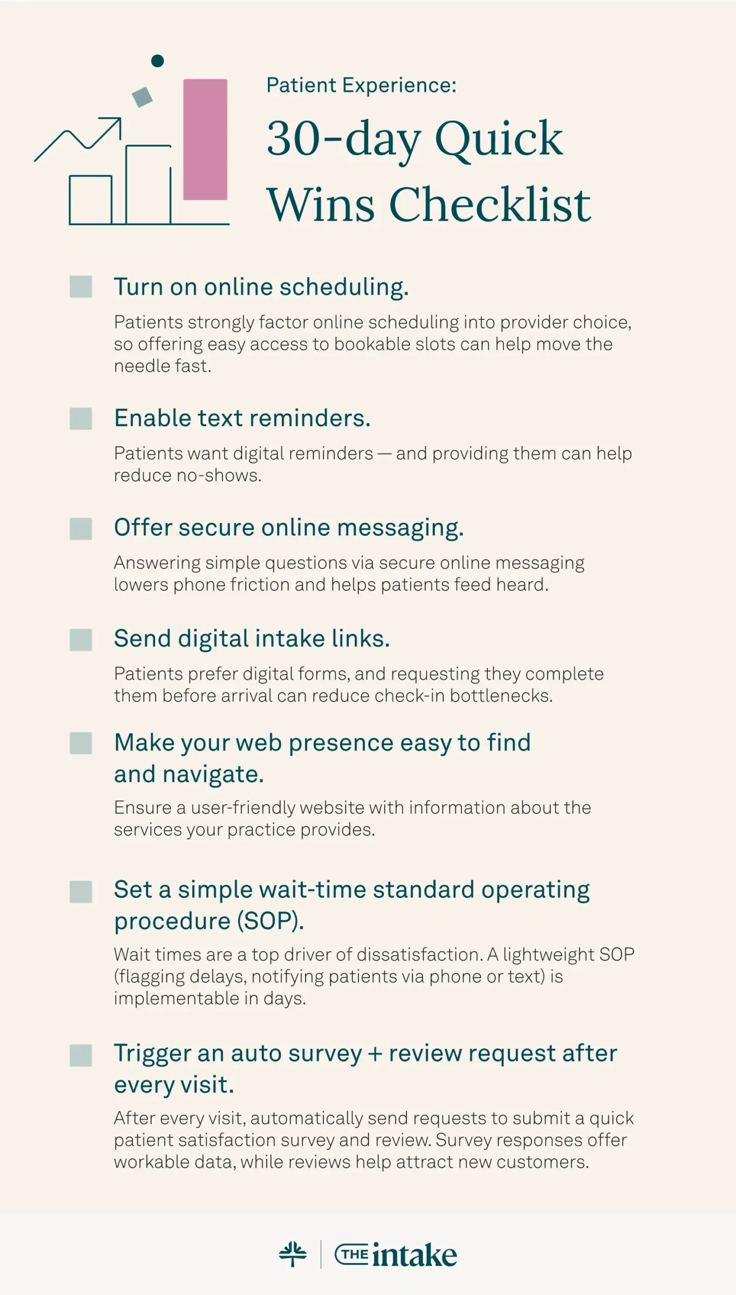 Infographic on 30-day Quick Wins Checklist