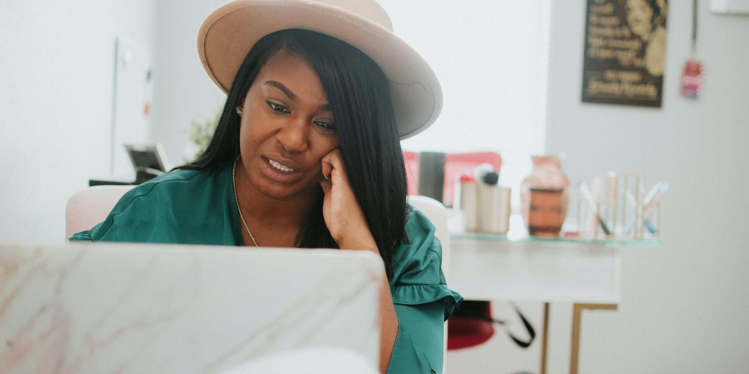 woman learning how to improve website ranking on google for medical practice website