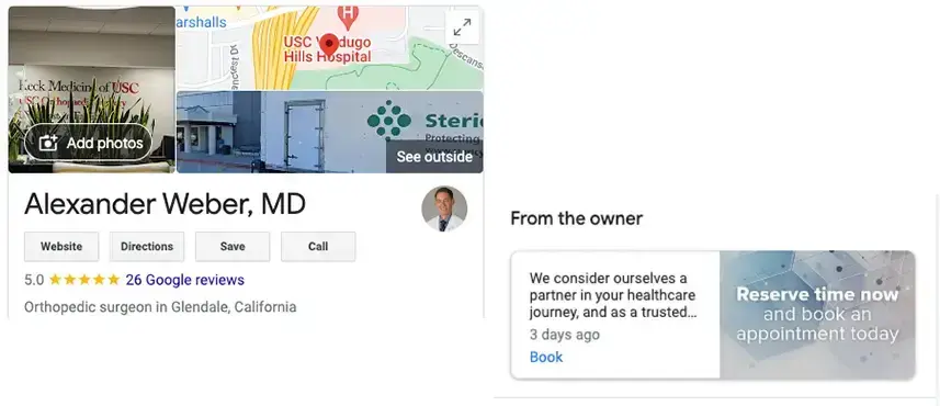 google for patient appointments