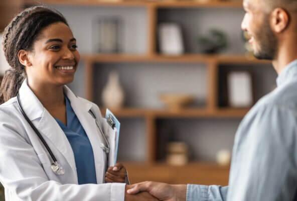 doctor meeting patient from referral