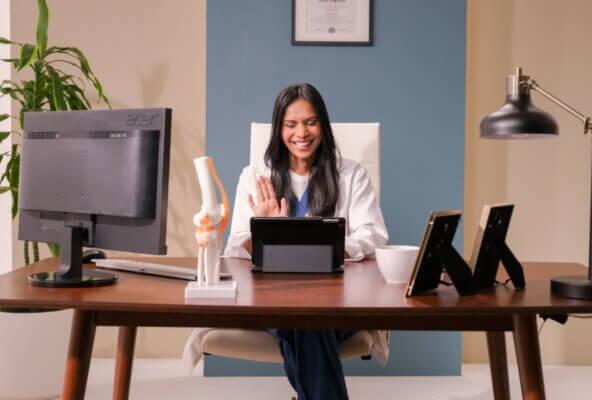 doctor conducting telehealth appointment