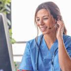 Physician applies telehealth best practices while speaking with a patient during a video call appointment
