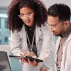 Medical practice team collaborates on integrated health medical billing software