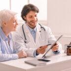 Doctor shows lab results to patient as engagement strategy to recover lost medical practice revenue