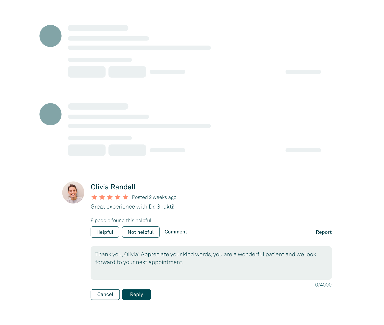 Online patient reviews