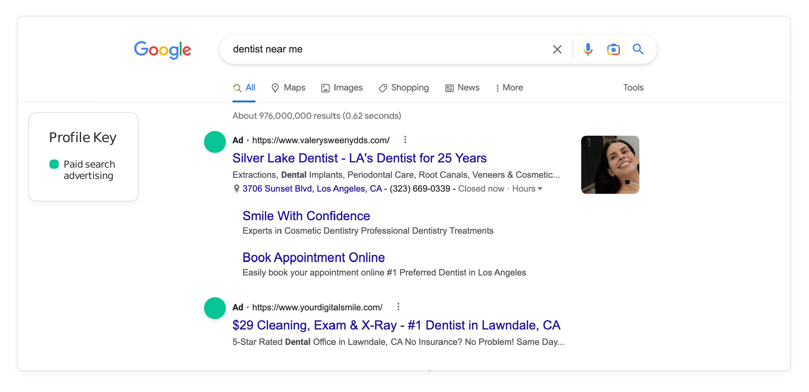 Google search ad
