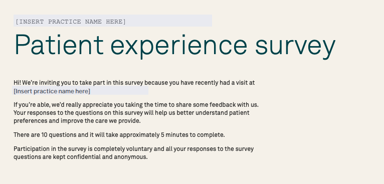 Tebra Patient Experience Survey Download