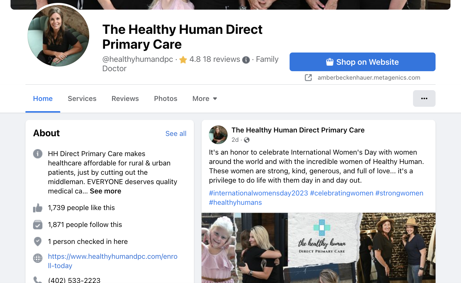The Healthy Human Direct Primary Care Facebook