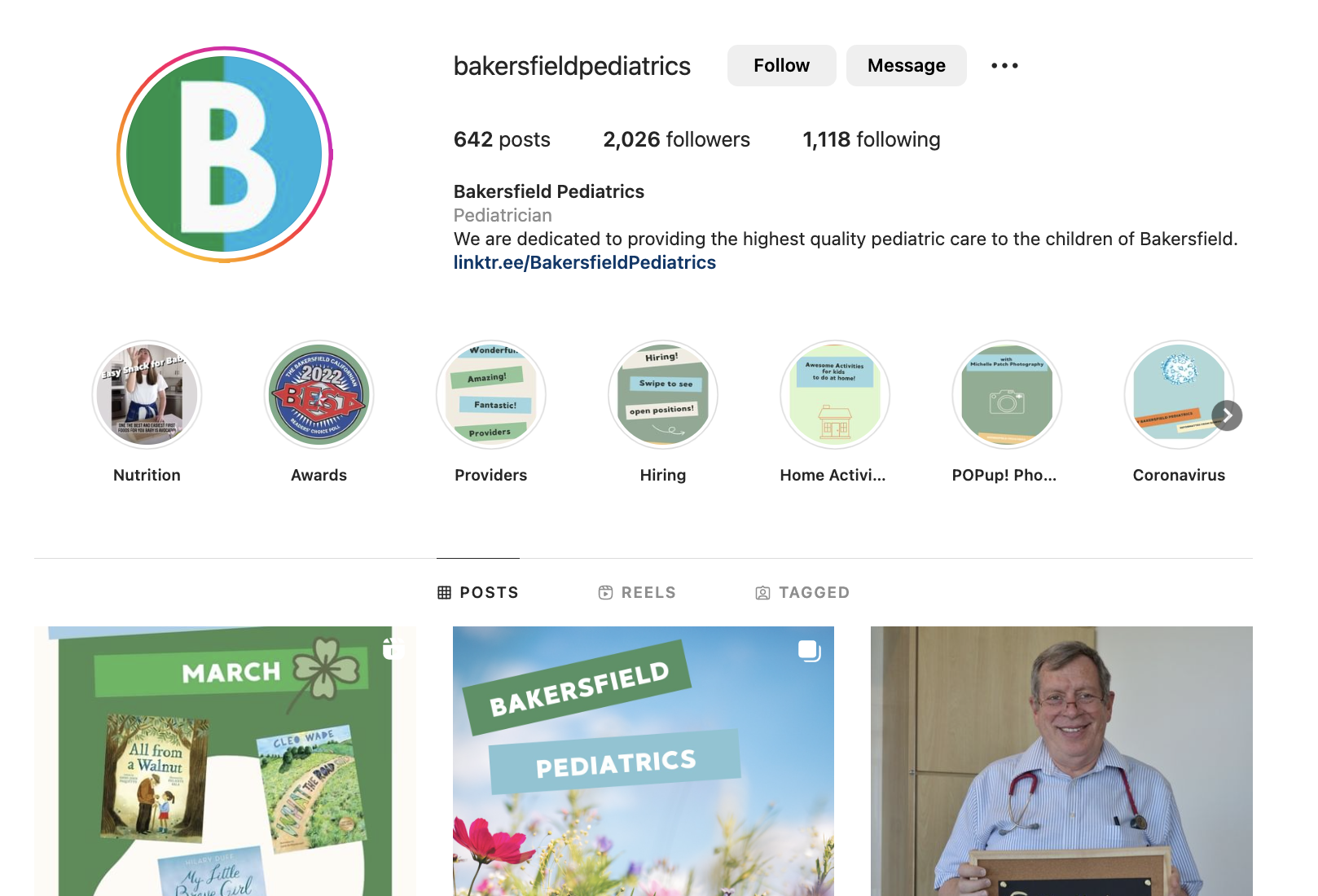 Bakersfield Pediatrics Instagram
